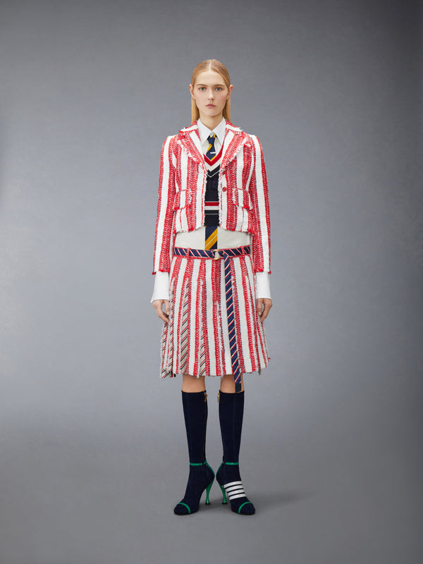 RIBBON TWEED CROPPED JACKET WITH FRAY EDGE - image 4