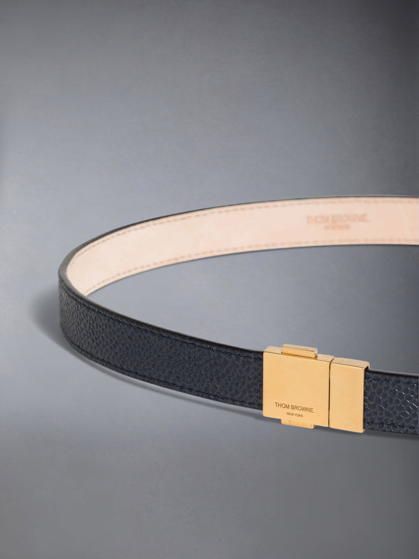 PEBBLE GRAIN LEATHER CLIP BUCKLE BELT - image 2