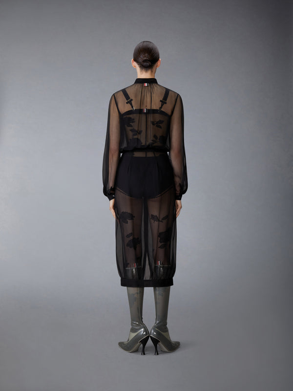 CHIFFON BUTTON PLACKET HOBBLE DRESS - image 3