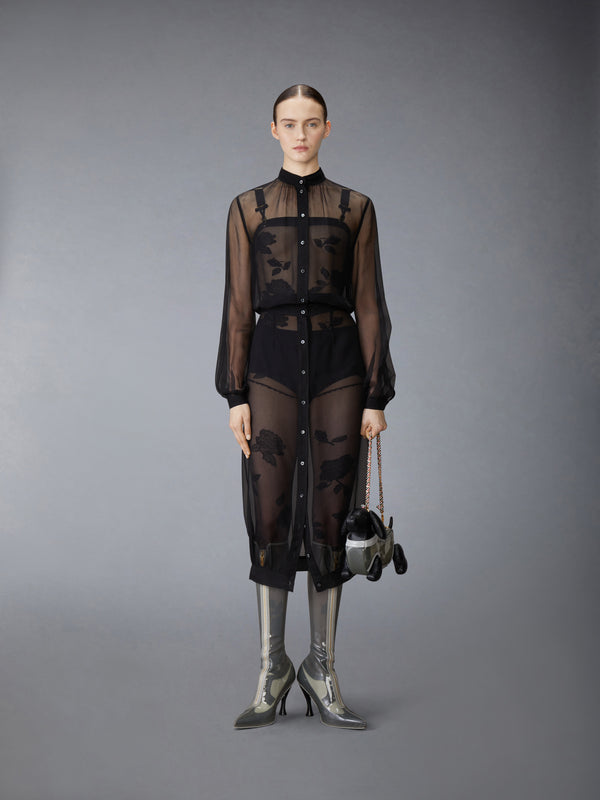 CHIFFON BUTTON PLACKET HOBBLE DRESS - image 4