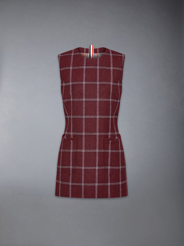 WINDOWPANE HUNTING TWEED MINI PENCIL DRESS - featured image