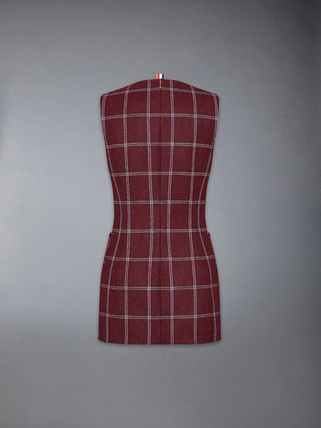 WINDOWPANE HUNTING TWEED MINI PENCIL DRESS