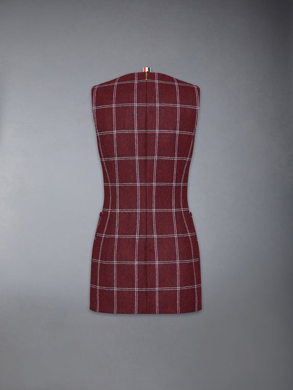 WINDOWPANE HUNTING TWEED MINI PENCIL DRESS - image 7