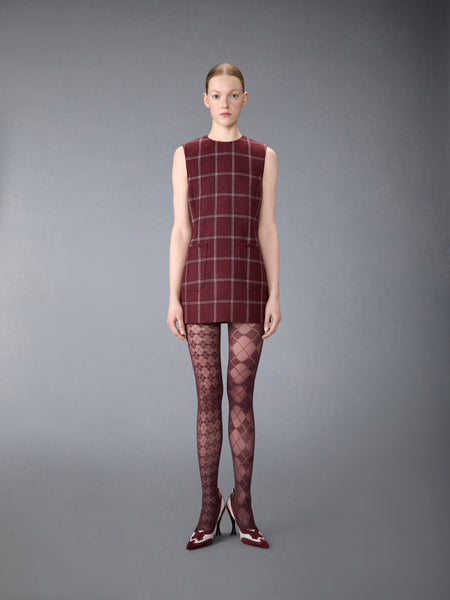 WINDOWPANE HUNTING TWEED MINI PENCIL DRESS