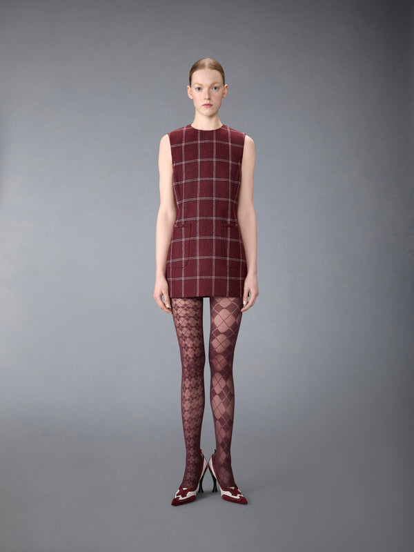 WINDOWPANE HUNTING TWEED MINI PENCIL DRESS - image 2