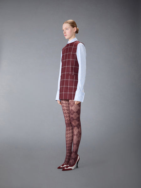 WINDOWPANE HUNTING TWEED MINI PENCIL DRESS