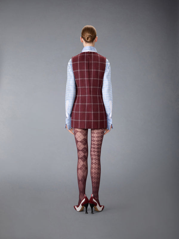 WINDOWPANE HUNTING TWEED MINI PENCIL DRESS - image 4