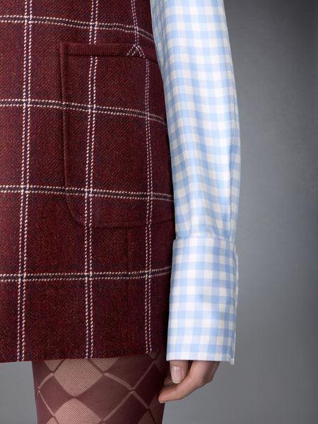 WINDOWPANE HUNTING TWEED MINI PENCIL DRESS