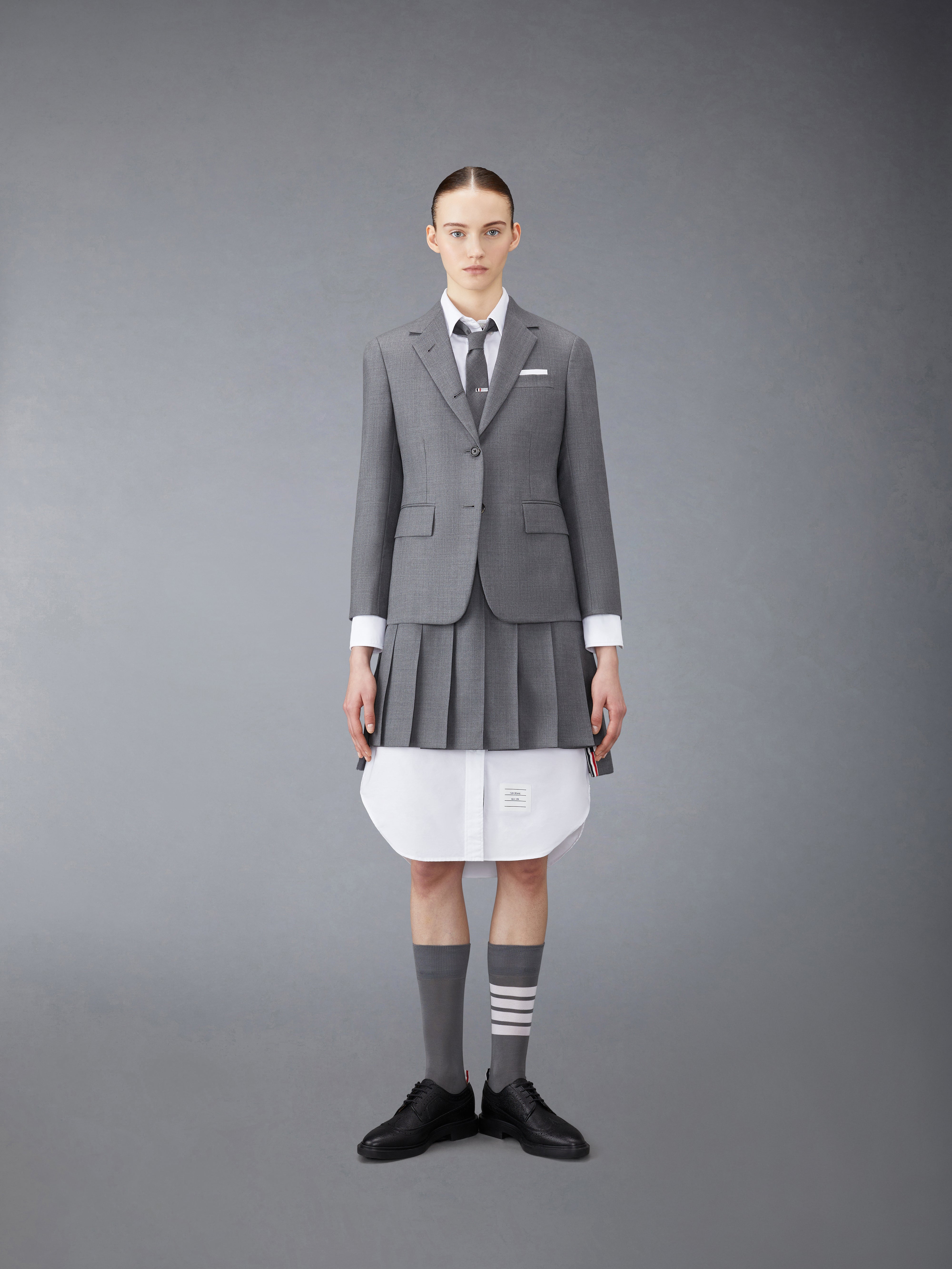 Oxford Grosgrain Placket Shirtdress | Thom Browne Oxford Grosgrain Placket Shirtdress | Thom Browne