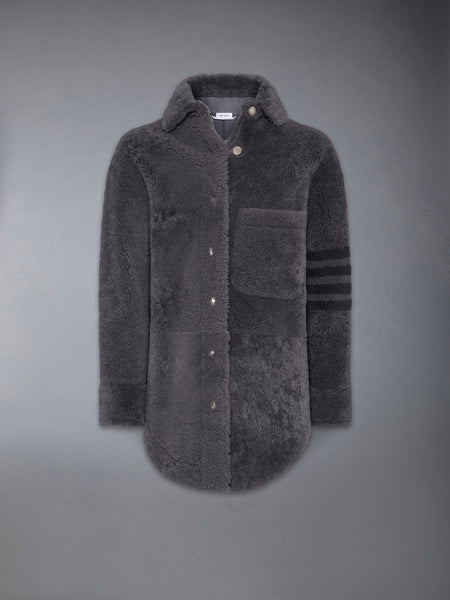 SHEARLING SUPERSIZE 4-BAR SHIRTDRESS DARK GREY