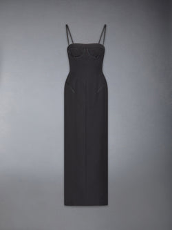 2-PLY FRESCO TIPPING CORSET PENCIL DRESS