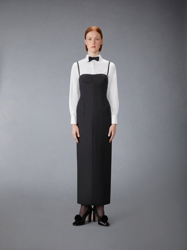 2-PLY FRESCO TIPPING CORSET PENCIL DRESS - image 1