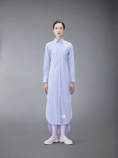STRIPE POPLIN MAXI SHIRTDRESS MEDIUM BLUE