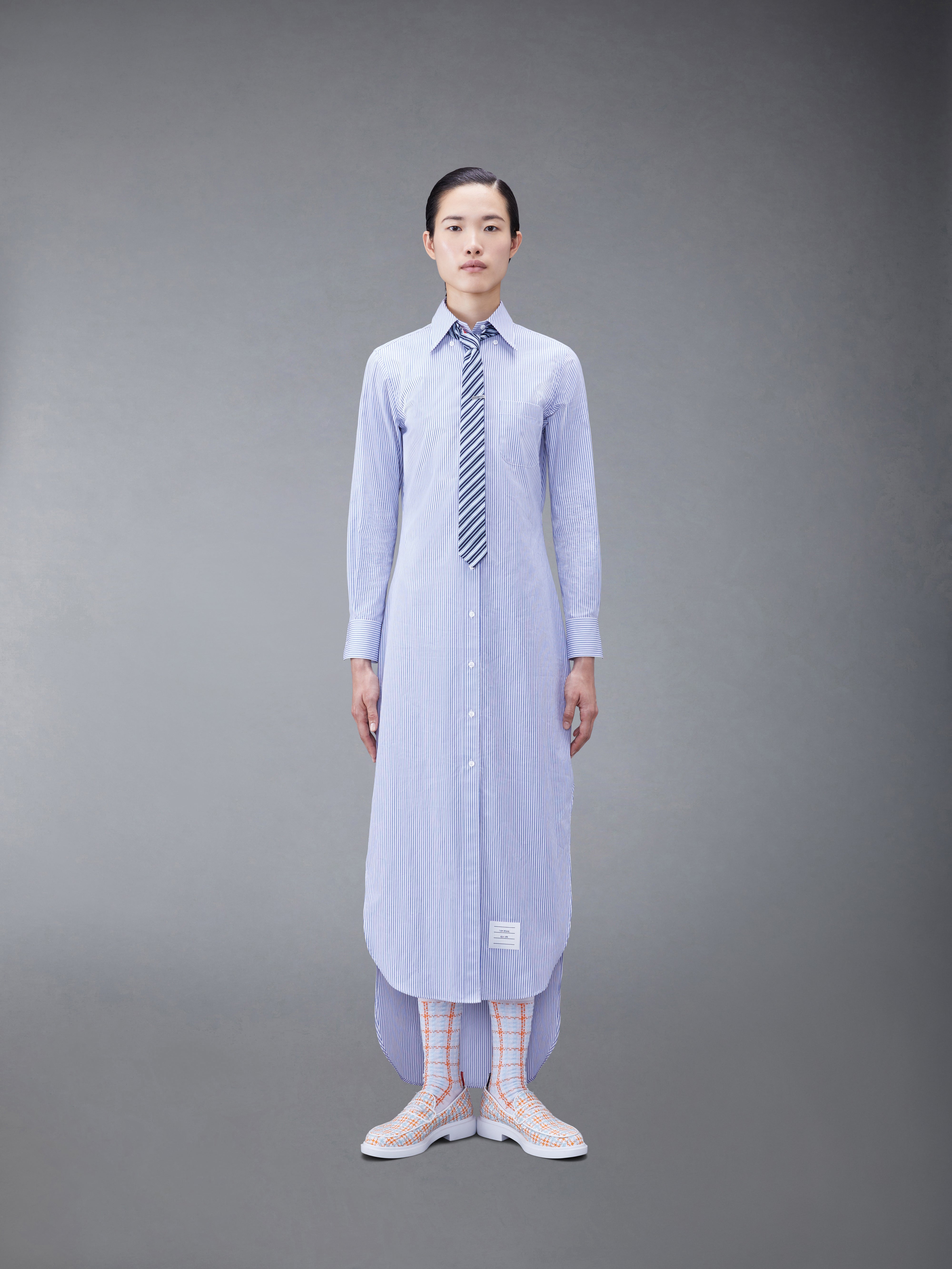 ストライプ ポプリン マキシ シャツドレス | Thom Browne