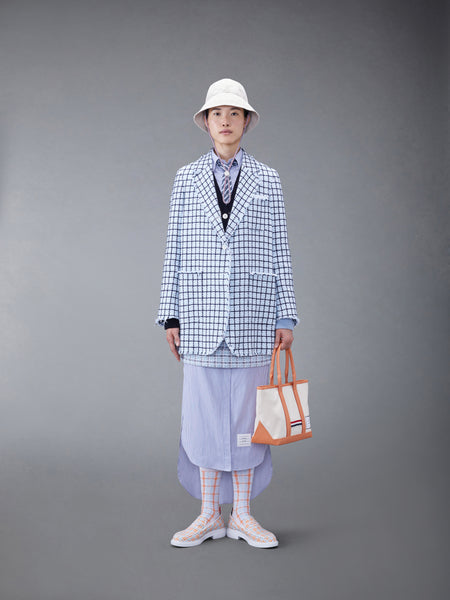 STRIPE POPLIN MAXI SHIRTDRESS MEDIUM BLUE