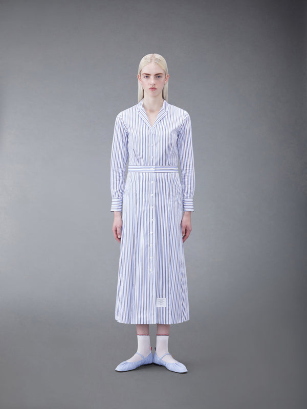 STRIPE POPLIN MIDI A-LINE SHIRTDRESS - featured image