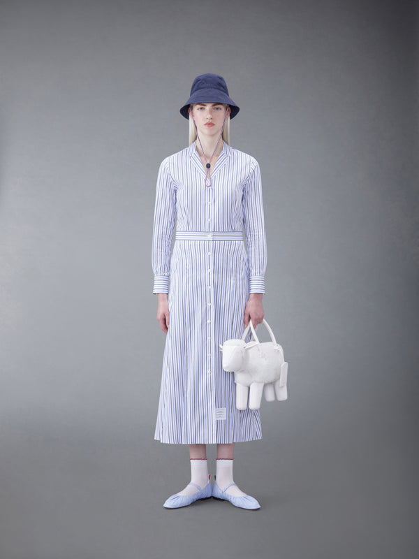 STRIPE POPLIN MIDI A-LINE SHIRTDRESS - image 4