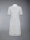 SEQUIN TWEED PATCH POCKET DRESS - MED GREY