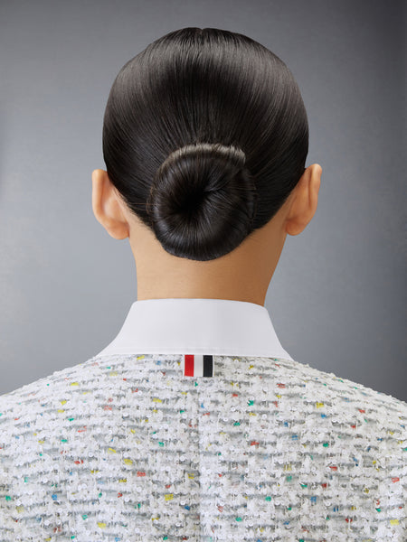 SEQUIN TWEED PATCH POCKET DRESS MED GREY