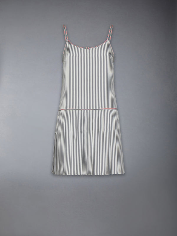 pleated hem slip mini dress DAZY Romantic Pleated Fabric Iridescent Ruffle Hem Short Slip Dress For Women Summer