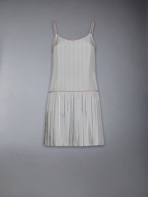 SILK TWILL MINI PLEATED SLIP DRESS - featured image