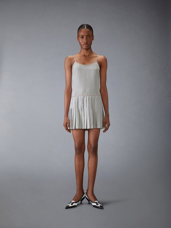 SILK TWILL MINI PLEATED SLIP DRESS - image 1