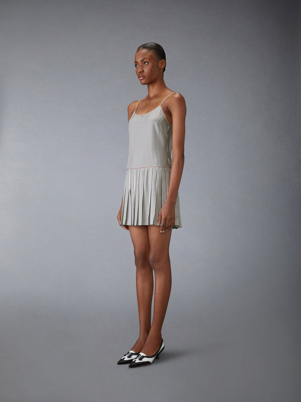 Women's Silk Mini Pleated Slip Dress in Med Grey Size 38 Women's Silk Mini Pleated Slip Dress in Med Grey Size 38
