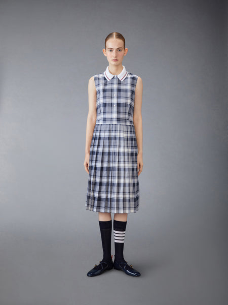 MADRAS CHECK SHIRTDRESS NAVY