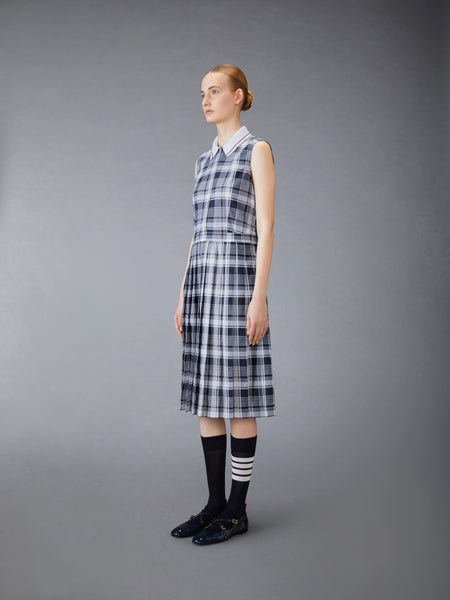 MADRAS CHECK SHIRTDRESS NAVY