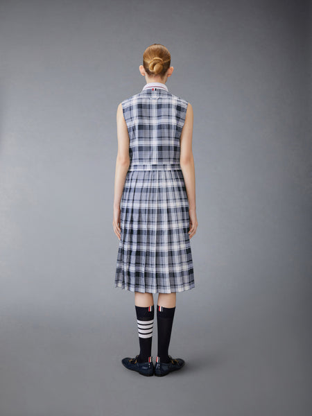 MADRAS CHECK SHIRTDRESS NAVY