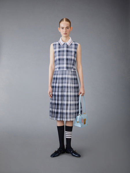 MADRAS CHECK SHIRTDRESS NAVY