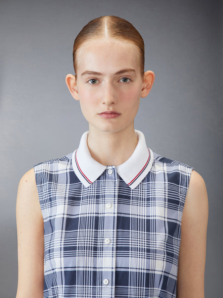 MADRAS CHECK SHIRTDRESS NAVY