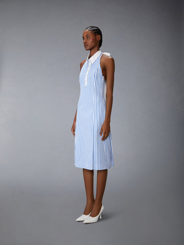 AWNING STRIPED POPLIN POLO HALTER DRESS - image 2