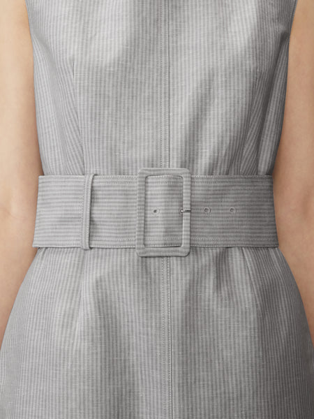 TONAL UNIVERSITY STRIPE BOAT NECK DRESS