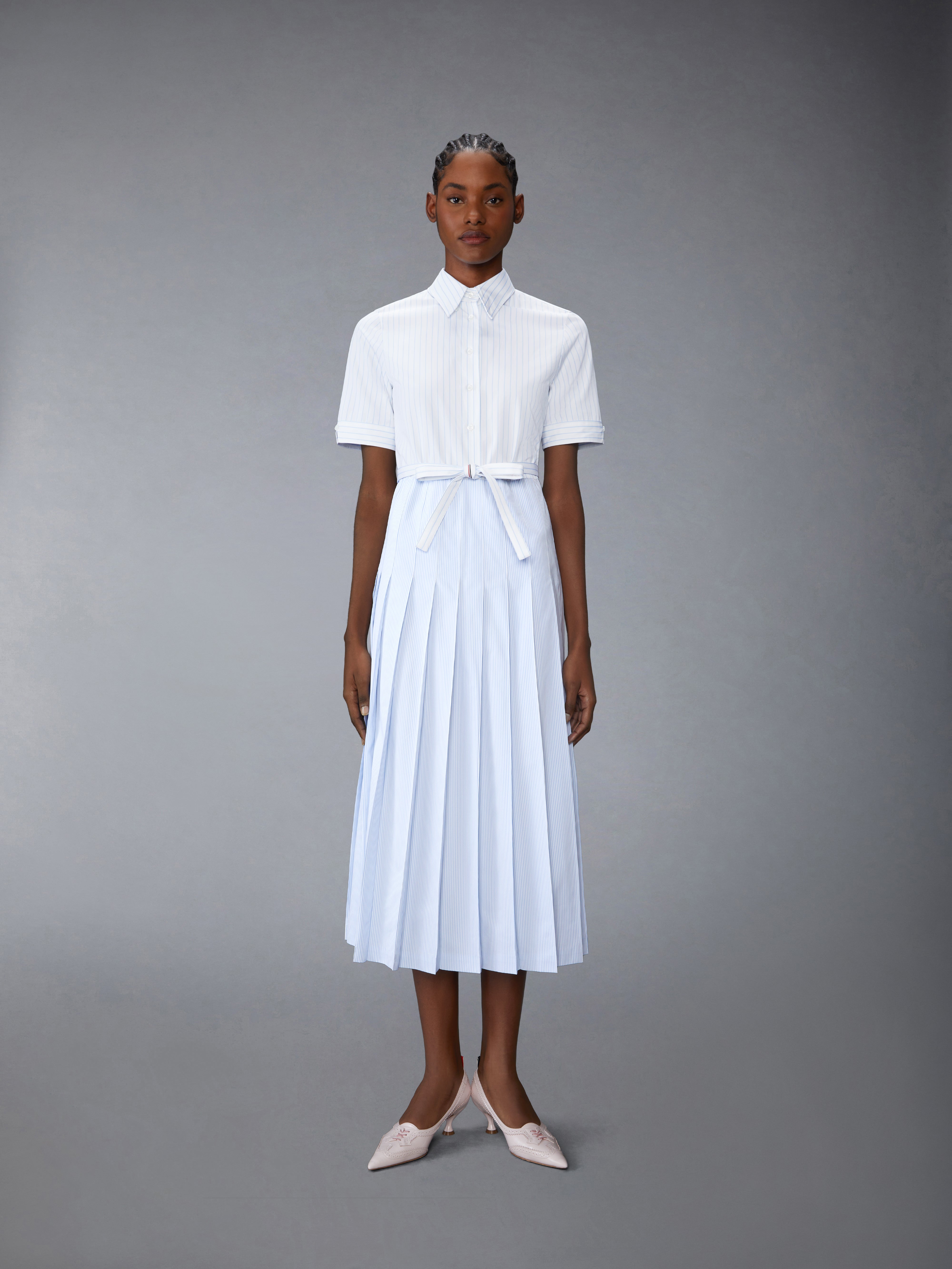 【送料&関税込】Thom Browne Chemisier Dress THOM BROWNE Cotton-poplin mini shirt dress | THE OUTNET