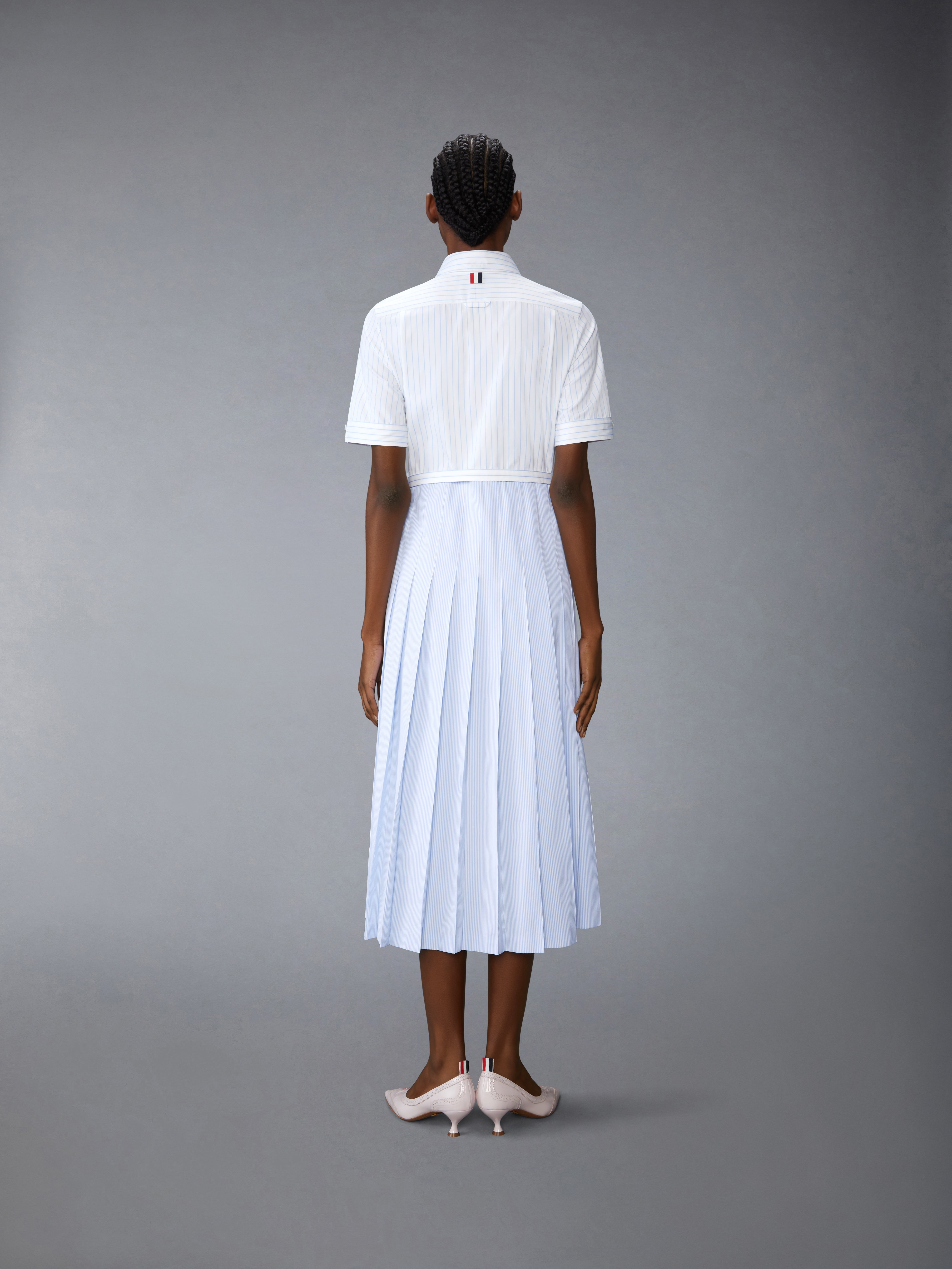 ワンピース THOM BROWNE White piquet mini shirt dress Oxford Grosgrain Placket Mini Shirtdress | Thom Browne