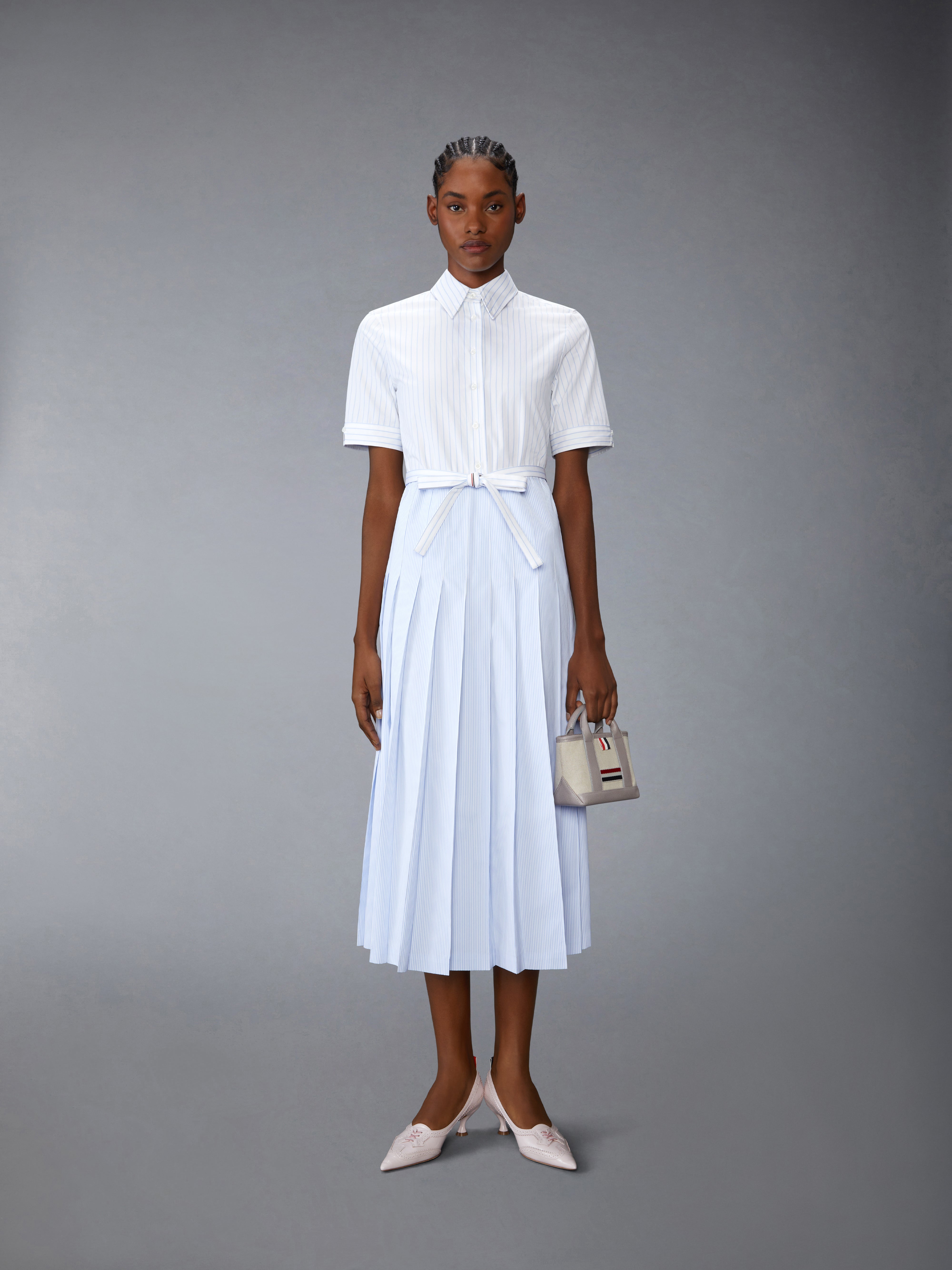 ワンピース THOM BROWNE Woman Dress White FDS001EF0313 100 Thom Browne Three Stripe Oxford Shirt Dress FDS001E F0313