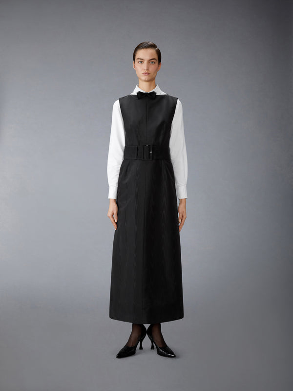 thom browne dress Women's Silk Moire Boat Neck Column Dress in Black Size 38