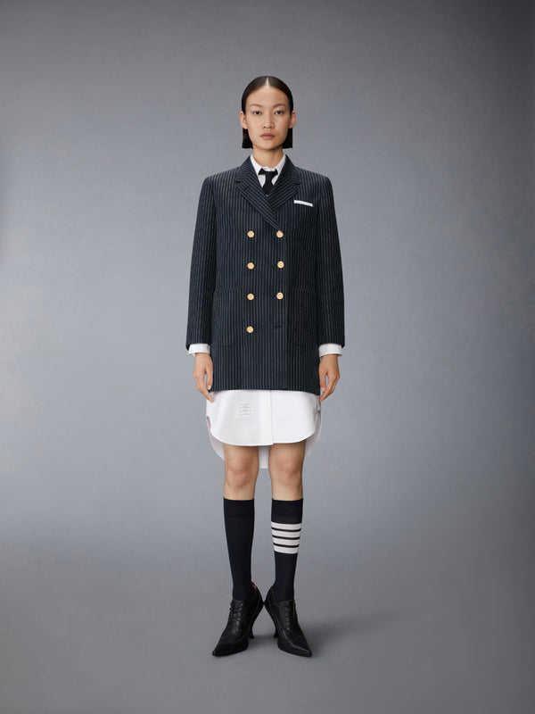 PINSTRIPE HIGH TWIST WOOL SACK SPORTCOAT DRESS - image 1