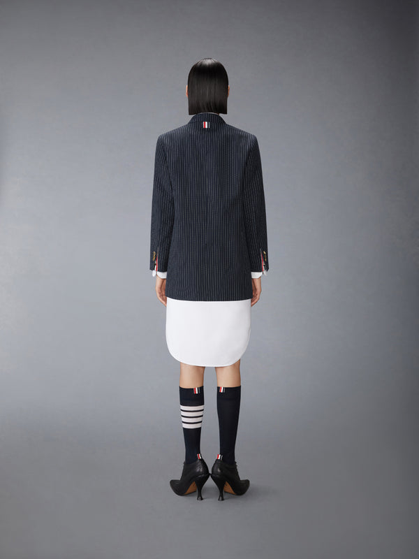 PINSTRIPE HIGH TWIST WOOL SACK SPORTCOAT DRESS - image 3