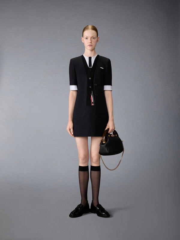 thom browne black dress Thom Browne Black Silk Shirt Dress Thom Browne