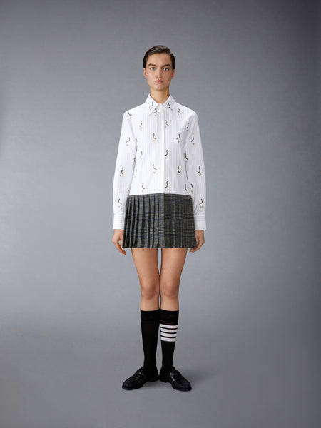 PLEATED BOTTOM GOOSE SHIRTDRESS MEDIUM GREY