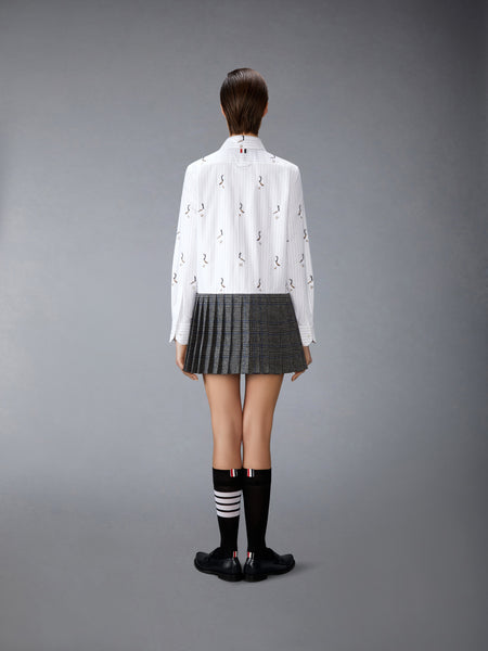 PLEATED BOTTOM GOOSE SHIRTDRESS MEDIUM GREY