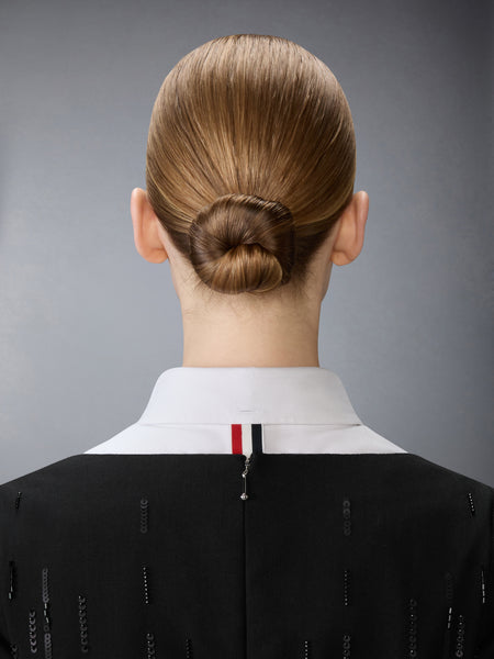 DEGRADE EMBROIDERED MINI SACK DRESS BLACK