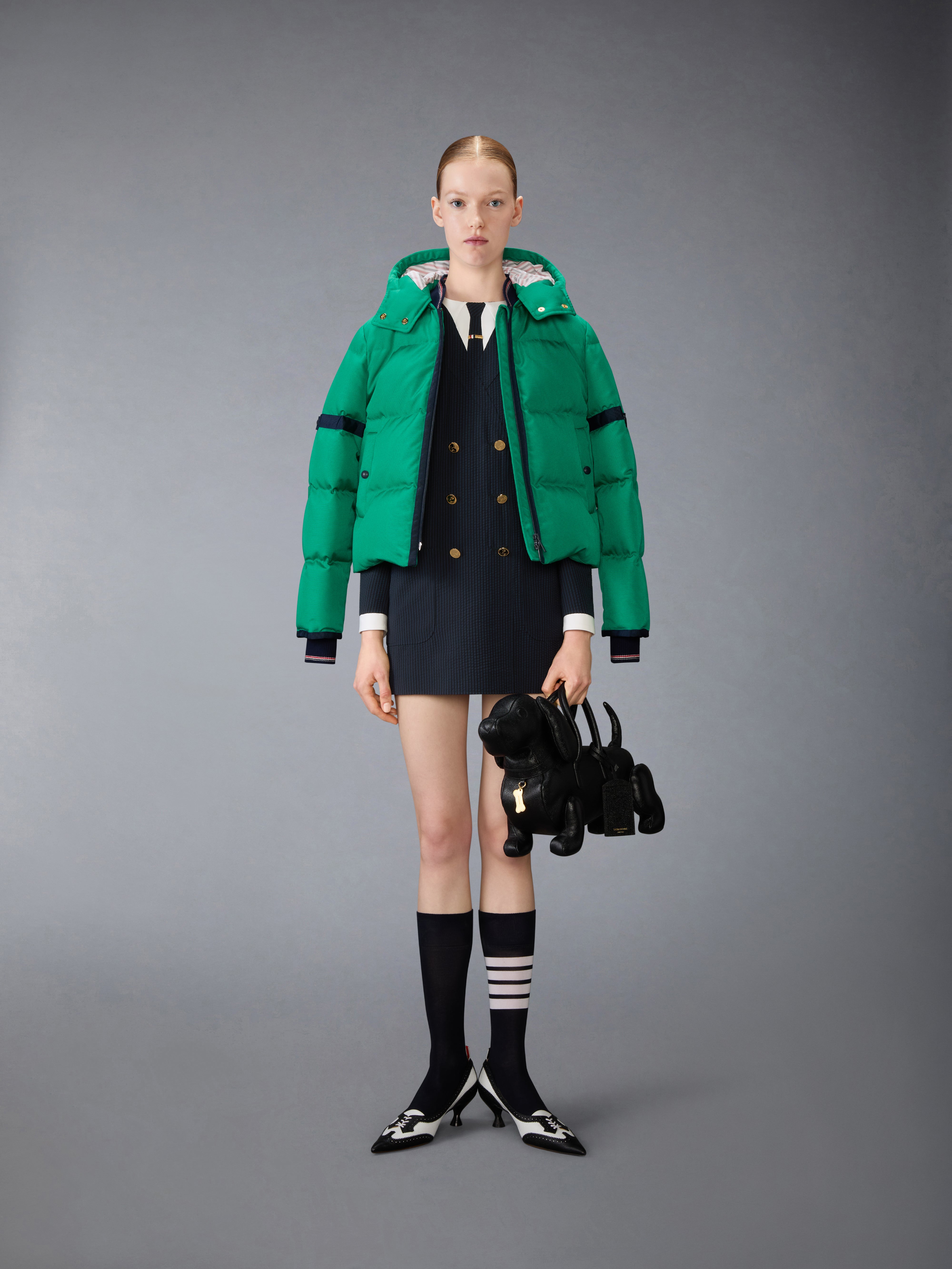 Wool Seersucker Trompe L'Œil Shift Mini Dress | Thom Browne