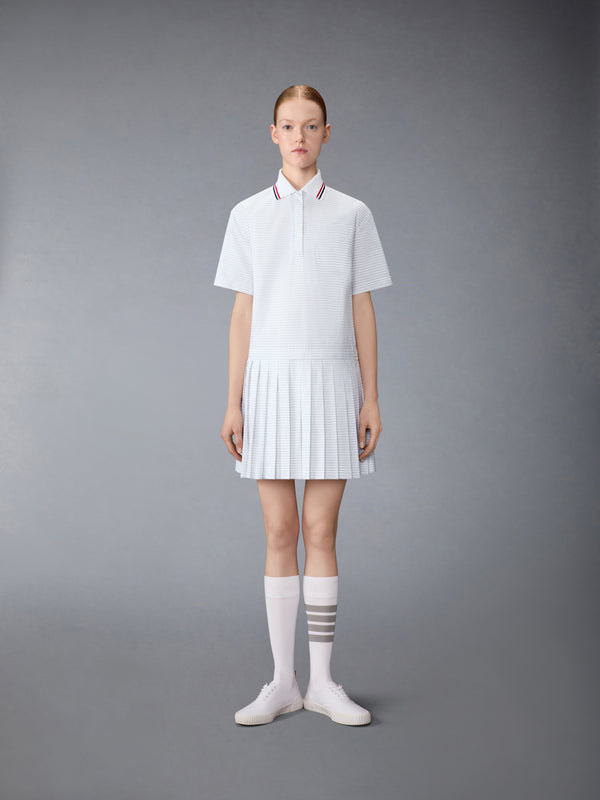 HAIRLINE 4-BAR PLEATED POLO MINI DRESS - image 1