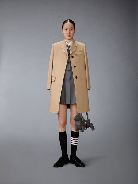 SUPER 120'S TWILL SPORTCOAT PLEATED MINI DRESS MED GREY