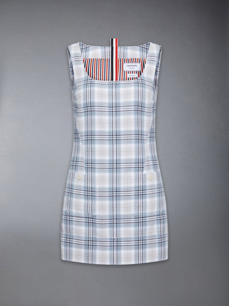 WINDOWPANE PLAID MINI SACK DRESS SEASONAL MULTI
