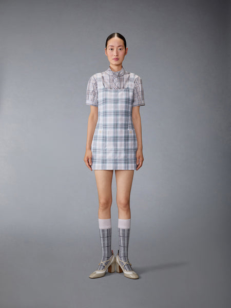 WINDOWPANE PLAID MINI SACK DRESS SEASONAL MULTI