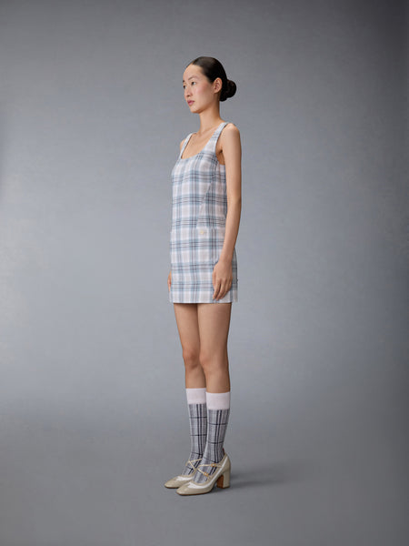 WINDOWPANE PLAID MINI SACK DRESS SEASONAL MULTI